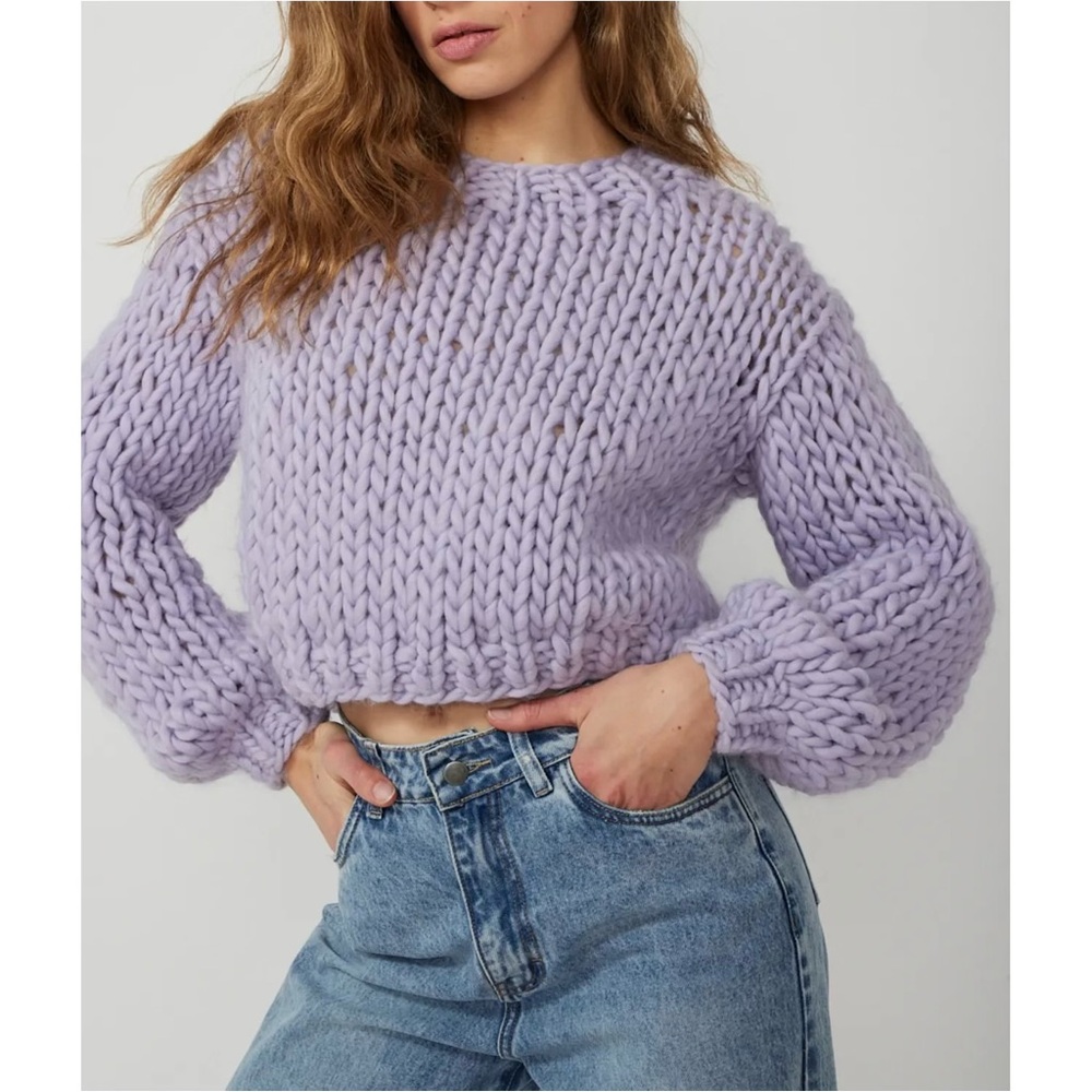 STELLA PARDO NWT Djamila Woollen Jumper in Lavender Size Small Chunky Knit